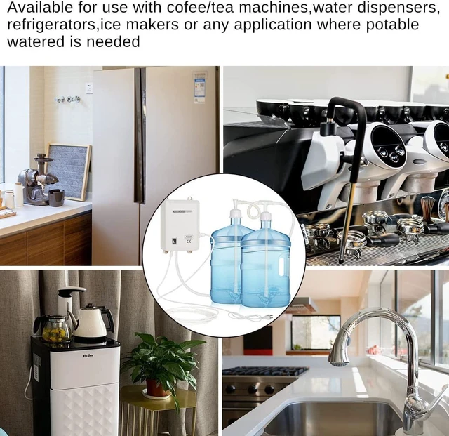 Alt view image 4 of 6 - Bottle Water Dispenser Pump System, 20ft 110V AC US Plug High Flow Bottled Water Dispensering with Dual Inlet for Home Kitchen Coffee Tea Machines Water Dispenser Ice-Maker Refrigerator