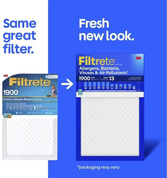 Alt view image 2 of 7 - 16x25x1 Air Filter, MERV 13 MPR 1900, Allergens, Bacteria, Viruses & Air Pollutants, 3-Month AC/Furnace Filter, Cleaner Air Reliable Airflow, 4 HVAC Filter (Act Size 15.62x24.62x0.78 in)
