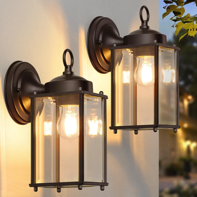 Main image of Outdoor Wall Lantern, Exterior Waterproof Wall Sconce Light Fixtures, Dark Chocolate Front Door Lighting, Anti-Rust Porch Lamp, 2 Pack