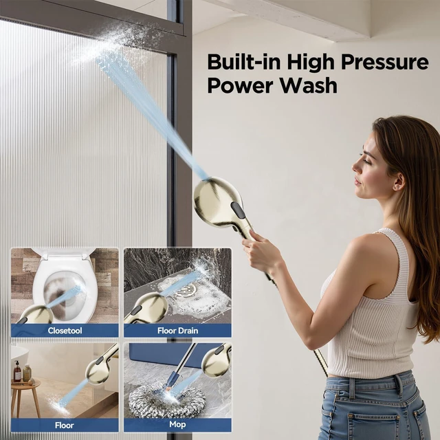Alt view image 3 of 6 - 21-Setting Dual Filtered Handheld Shower Head Combo, Brushed Nickle Upgraded High Pressure Rainfall Showerhead Set with Filter, Power Wash, Removes 99% Chlorine, Improves Skin Hair Condition