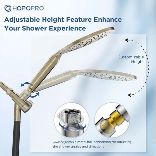 Alt view image 5 of 6 - 21-Setting Dual Filtered Handheld Shower Head Combo, Brushed Nickle Upgraded High Pressure Rainfall Showerhead Set with Filter, Power Wash, Removes 99% Chlorine, Improves Skin Hair Condition