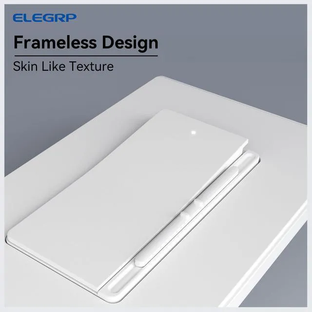Alt view image 2 of 6 - Digital Slide Dimmer Light Switch, Dimmer Switch with Decorative Frameless Design Wallplate for LED/CFL, Incandescent,Halogen Bulbs, Single Pole/3-Way, UL Listed, 10 Pack, Matte White