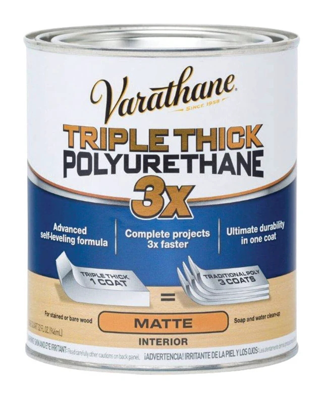 Alt view image 6 of 6 - Triple Thick Polyurethane Matte Wood Finish, Quart (Pack of 2)
