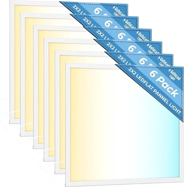 Main image of 2x2 LED Light Flat Panel, 30-72W, 5 CCT 3K|3.5k|4K|5K|6.5K, Dimmable Recessed Drop Ceiling Lights, 3750/5000/6250/7500/9000 Lumen, Lay in Fixture for Commercial (2x2 FT LED - 4 Pack)