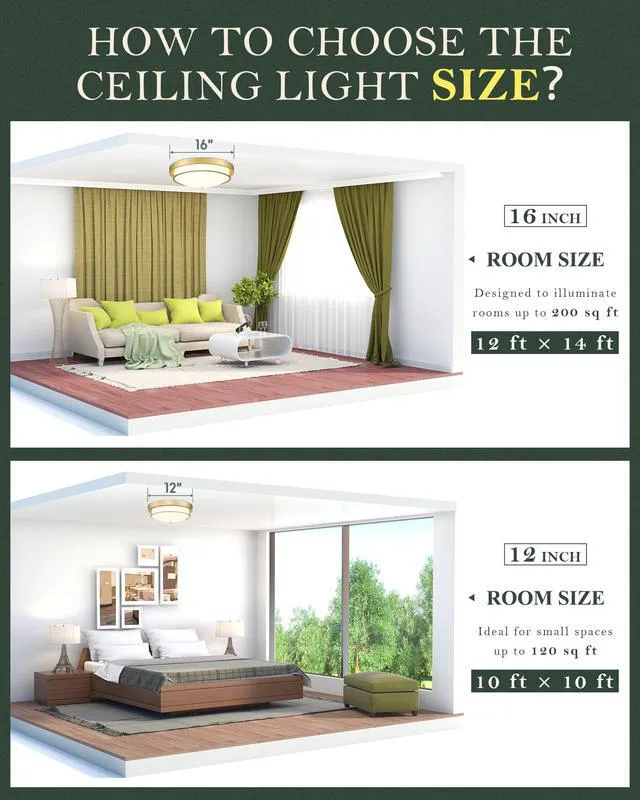 Alt view image 4 of 7 - 16 Inch Flush Mount Ceiling Light,White Frosted Glass,Brass Gold 3 E26 sockets,Close to Ceiling Light for bedroom,hallway,kitchen,entryway