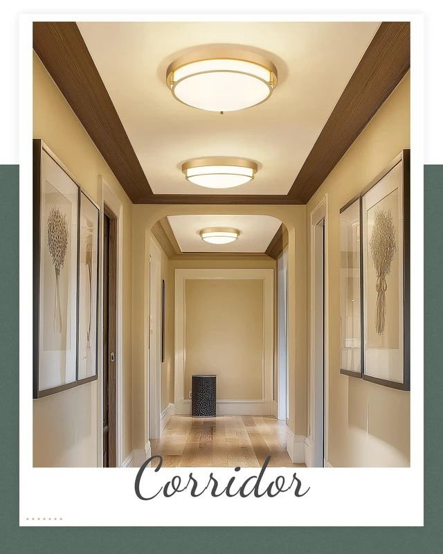 Alt view image 7 of 7 - 16 Inch Flush Mount Ceiling Light,White Frosted Glass,Brass Gold 3 E26 sockets,Close to Ceiling Light for bedroom,hallway,kitchen,entryway