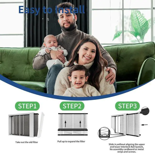 Alt view image 3 of 6 - 2 Pack, 210 Replacement Filter, Compatible with AprilAire 210 Whole House Air Purifiers Models,1210,1620,2210,2216,3210,4200,MERV 11 HVAC Furnace Filter Replacement,20x25x4inch Air Filter