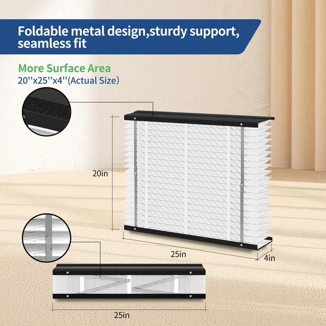 Alt view image 4 of 6 - 2 Pack, 210 Replacement Filter, Compatible with AprilAire 210 Whole House Air Purifiers Models,1210,1620,2210,2216,3210,4200,MERV 11 HVAC Furnace Filter Replacement,20x25x4inch Air Filter