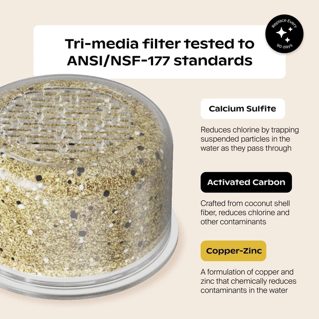 Alt view image 4 of 7 - Mini Filtered Shower Head - Compact Filter for Hard Water - Nickel