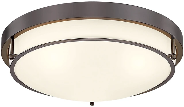 Main image of 16 Inch Flush Mount Ceiling Light,Frosted Glass,Oil Rubbed Bronze 3 E26 sockets,Close to Ceiling Light for bedroom,hallway,kitchen,entryway