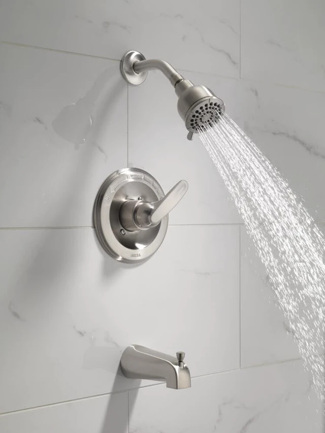 Alt view image 2 of 7 - Foundations 13 Series 2-Spray Bathtub and Shower Faucet Set, Brushed Nickel Shower Head and Handle Set, Valve Trim Kit, Stainless BT13410-SS (Valve Not Included)