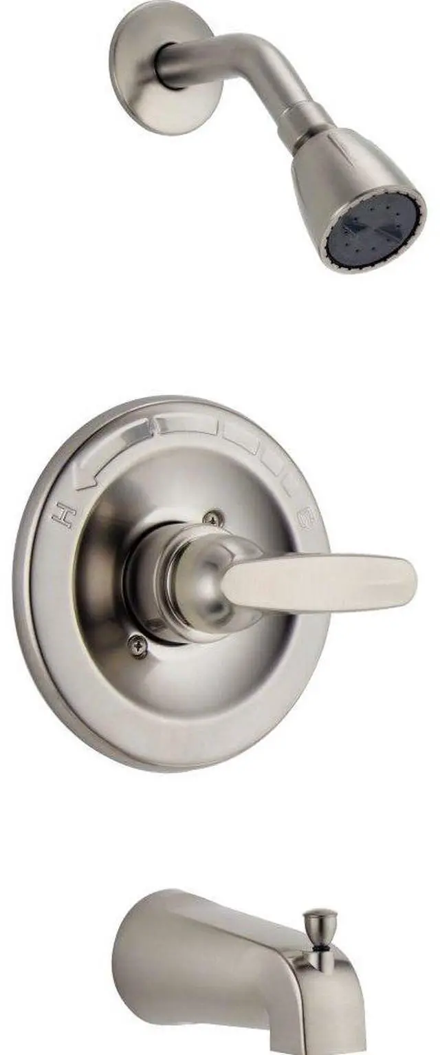 Alt view image 3 of 7 - Foundations 13 Series 2-Spray Bathtub and Shower Faucet Set, Brushed Nickel Shower Head and Handle Set, Valve Trim Kit, Stainless BT13410-SS (Valve Not Included)