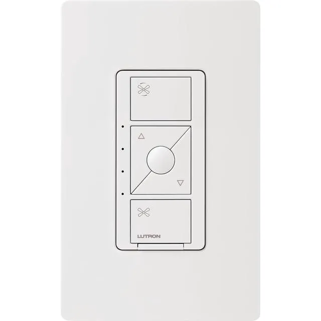Alt view image 2 of 7 - Caseta Smart Fan Control (Smart Hub Required) 4-Speed for Paddle Fan Smart Fan Control elimates pull chains, choose from 4 fan speeds, preselect your favorite speed, PD-FSQN-WH, White