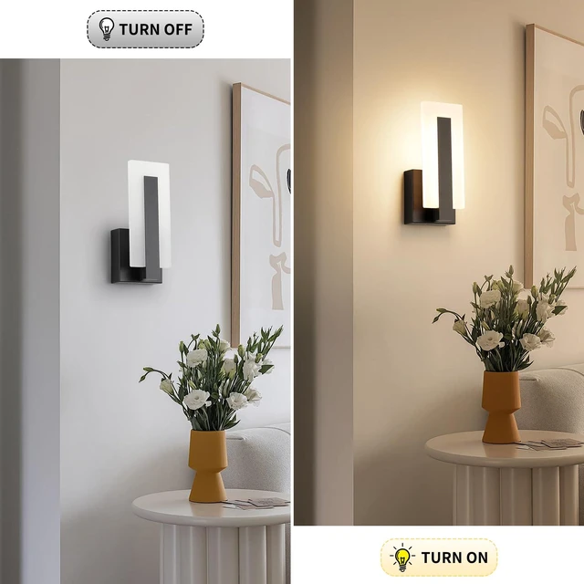 Alt view image 7 of 7 - Modern LED Wall Sconces Up and Down Wall Mount Light Black 3000K Warm White Wall Lights Set of 2, Indoor Wall Lighting for Hallways, Bedrooms, Hallways, Living Room Indoor Wall Lights