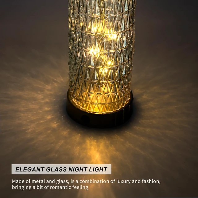 Alt view image 4 of 7 - 27.75 Table Lamps Set of 2, Blue Modern Bedside Lamp with LED Night Light, USB A+C, Glass Lamps for Living Room, Bedroom, Nightstand, Office, End Table (2 Bulbs Included)