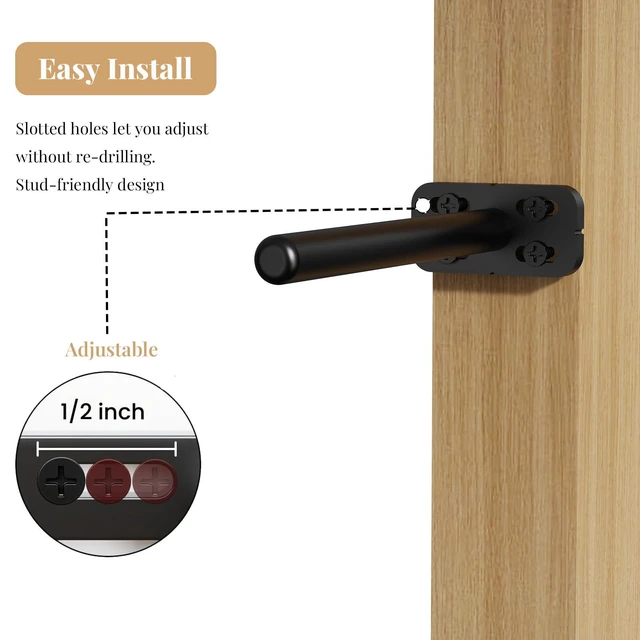 Alt view image 6 of 7 - 8pcs Wall Shelf Brackets Heavy Duty Floating Shelf Bracket Hidden,Invisible Black Shelving Brackets Decorative Floating Shelf Hardware Heavy Duty,Metal Shelf Support Bracket(8"-8pcs)