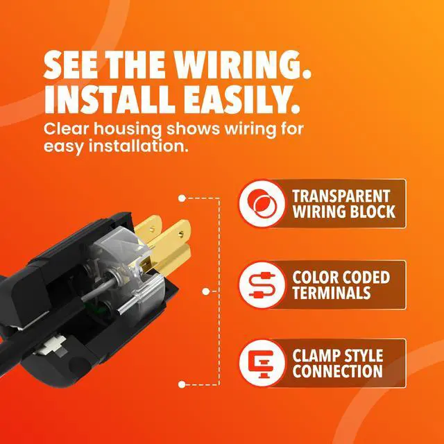 Alt view image 3 of 7 - 515PV Male Electrical Plug Replacement, 15 Amp 125V, 10-Pack 3 Prong, NEMA 5-15P Straight Blade Plug, Extension Cord End Repair, 2-Pole 3-Wire, Commercial Grade PVC, Black, ETL Listed