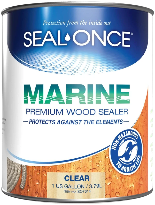 Main image of Marine Penetrating Wood Sealer and Waterproofer, Clear, 1 Gallon Waterproofer & Stain, Water-Based, Ultra-low VOC formula, For high-moisture areas - Hardware Sealers