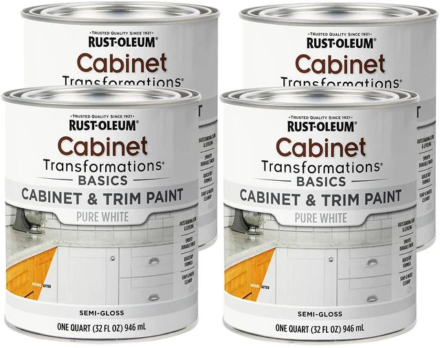 Main image of 372007-4PK Transformations Basics Cabinet & Trim Paint, Quart, Pure White, 0.25 Gallon (Pack of 4)