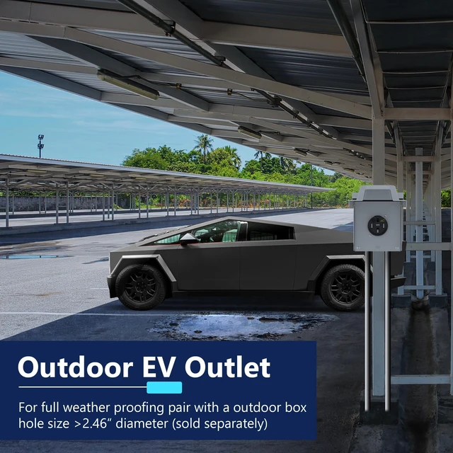Alt view image 7 of 7 - Extra Weather-Resistant Flush Receptacle, NEMA 14-50R, UL Listed 2-Pack, Matte Black, EV Charging, 3-Pole, 4-Wire, 2.40" Diameter, 125/250Vac, New Version, Nylon, Self-Grounding