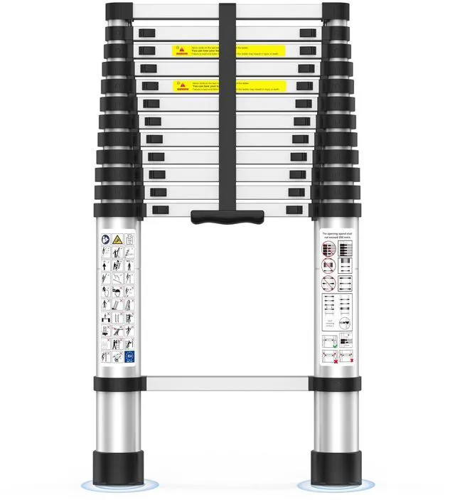 Main image of Telescoping Ladder,12.5 FT Extension Ladder, Heavy Duty 330lbs Max Capacity Multi-Purpose Collapsible Ladder for RV or Outdoor Work Black
