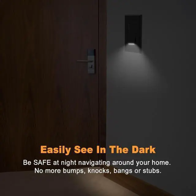 Alt view image 7 of 7 - 10 Pack Light Switch with LED Night Light 15Amp 120/277Volt Rocker Single Pole Wall Switch, Automatic On/Off Sensor-Black