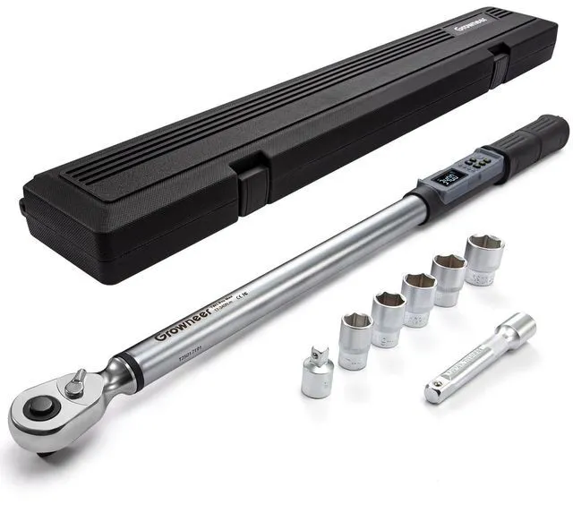 Main image of Upgraded Digital Torque Wrench, 12.5-250.7 Ft-lbs/17-340 Nm, 1/2'' Drive Automotive Rachet Torque Wrench with Buzzer & Colorful LED Indicator, Electronic Wrench Set for Car Tires Auto Repair