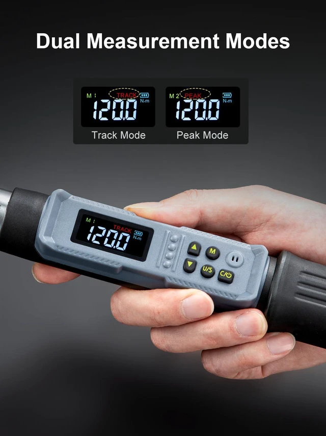 Alt view image 6 of 7 - Upgraded Digital Torque Wrench, 12.5-250.7 Ft-lbs/17-340 Nm, 1/2'' Drive Automotive Rachet Torque Wrench with Buzzer & Colorful LED Indicator, Electronic Wrench Set for Car Tires Auto Repair