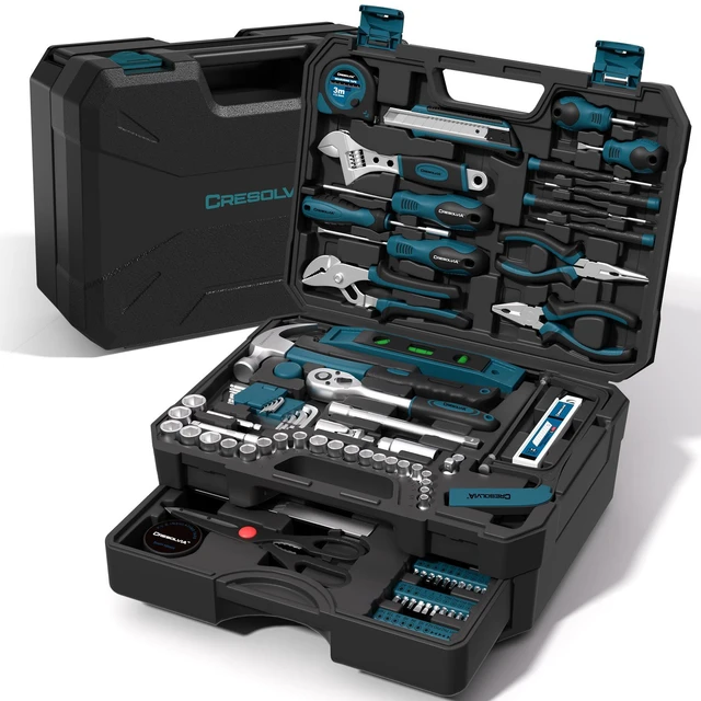 Main image of 328 Piece Tool Kit For Home,Hand Repair Tool Set,Toolbox Storage Case with Drawer,General Household/Auto Tool Set,Perfect for Homeowner, DIY, Handyman (Blue and black)