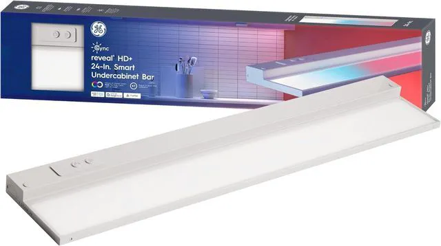 Main image of GE Reveal HD+ Smart LED Undercabinet Bar Light, 24 inches Color Changing & Tunable White 2000K to 7000K, Wi-Fi, Works with Alexa & Google Home, Plug-in or Direct Wire, No Hub Required