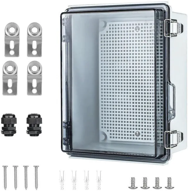 Main image of Junction Box Outdoor Waterproof Electrical Project Box IP67 ABS Enclosure Weatherproof Electrical Box Outdoor Cable Project Box Enclosure, Mounting Plate, Easy Wall Mounting 13.8"x9.8"x5.9"