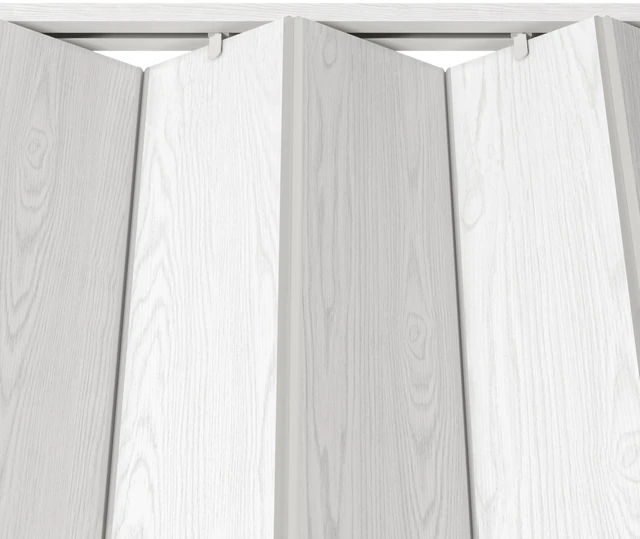 Alt view image 5 of 7 - Studio Series 48" x 80" PVC Foldable Accordion Door, White Oak Trimmable PVC panels, flexible single-layer design, space-saving interior door, room divider, easy installation