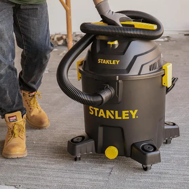 Alt view image 6 of 7 - 10 Gallon Wet Dry Vacuum, 6 Peak HP Poly Built-in Drain Shop Vac Blower with Powerful Suction, Multifunctional Shop Vacuum W/ 6 Horsepower Motor for Job Site, Garage, Basement, Van, Workshop