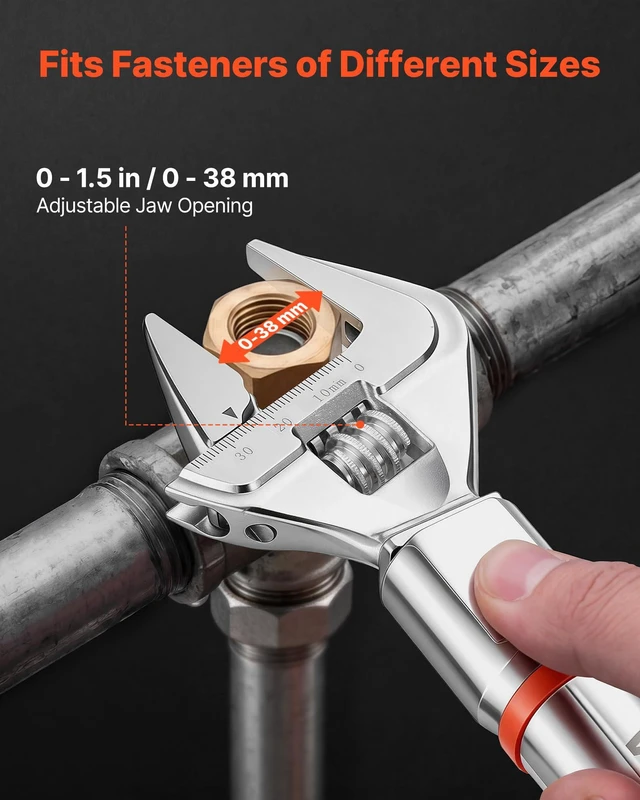 Alt view image 2 of 7 - Torque Wrench 0-1.5 in Adjustable Jaw Opening Digital Torque Wrench, Open-End Jaw, 4 Display Units, ±2% Accuracy, LCD Screen, with Buzzer and LED Indicator, for Pipe and Automotive Repair