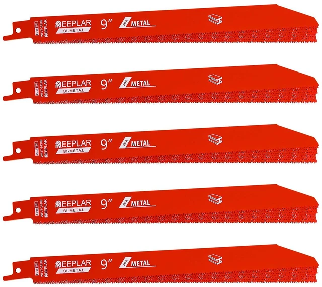 Main image of 50 Pack 9 inch 14/18 TPI Bi-Metal Auto Dismantling Sawzall Blade for Metal M42 Bimetal Dual Tooth Design Replace Milwaukee and Diablo saw Blade with Perma-Shield Coating for 1/16-5/16 Medium Metals