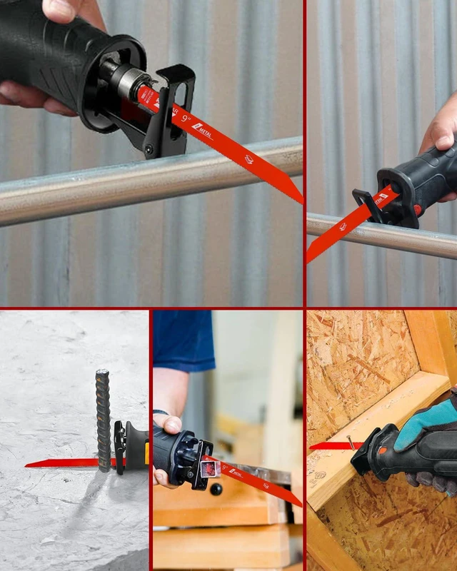 Alt view image 6 of 7 - 50 Pack 9 inch 14/18 TPI Bi-Metal Auto Dismantling Sawzall Blade for Metal M42 Bimetal Dual Tooth Design Replace Milwaukee and Diablo saw Blade with Perma-Shield Coating for 1/16-5/16 Medium Metals