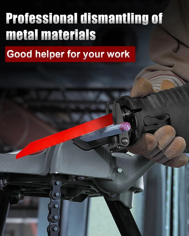 Alt view image 5 of 7 - 50 Pack 9 inch 14/18 TPI Bi-Metal Auto Dismantling Sawzall Blade for Metal M42 Bimetal Dual Tooth Design Replace Milwaukee and Diablo saw Blade with Perma-Shield Coating for 1/16-5/16 Medium Metals