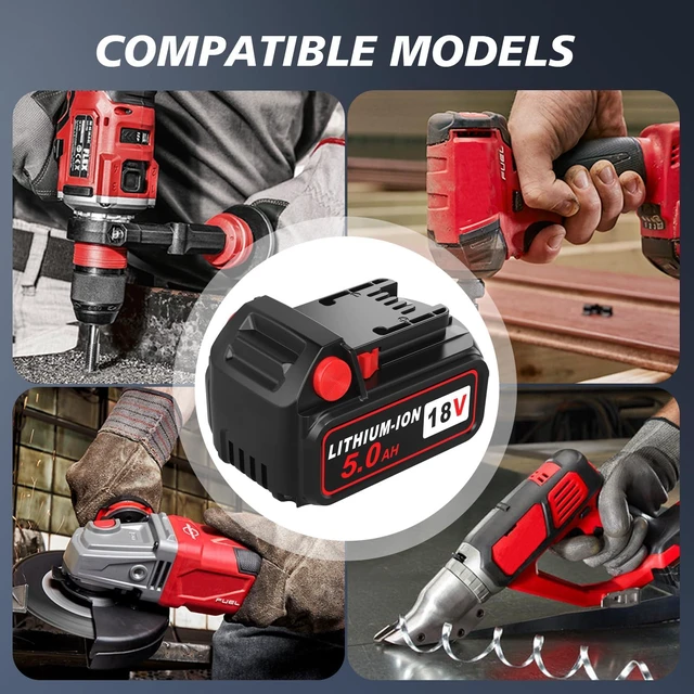 Alt view image 7 of 7 - Replacement for Milwaukee M18 Battery, 18V 5Ah High-Capacity Batteries Compaitble with M18 Battery 48-11-1850 48-11-1852 48-11-1820 48-11-1828 48-11-1830 Cordless Power Tools(4PACK)