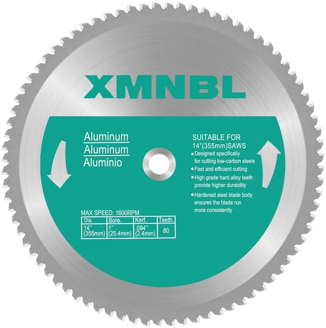 Main image of 14 Inch 80 Teeth Aluminium Cutting Blade,Replacement for Evolution 14 Inch 80 Teeth Aluminium Cutting Blade,Compatible with Evolution S355CPSL,S380CPS,EVOSAW380,Dewalt DW872 and Other Cutting Saws