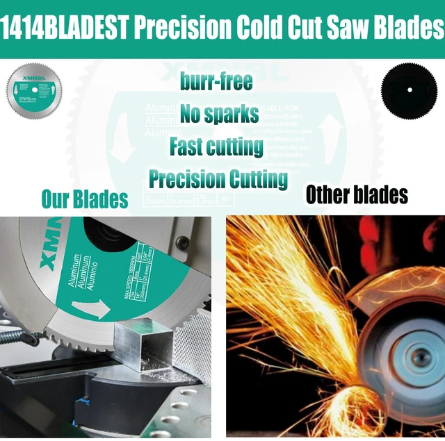 Alt view image 6 of 7 - 14 Inch 80 Teeth Aluminium Cutting Blade,Replacement for Evolution 14 Inch 80 Teeth Aluminium Cutting Blade,Compatible with Evolution S355CPSL,S380CPS,EVOSAW380,Dewalt DW872 and Other Cutting Saws