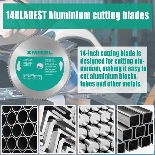 Alt view image 7 of 7 - 14 Inch 80 Teeth Aluminium Cutting Blade,Replacement for Evolution 14 Inch 80 Teeth Aluminium Cutting Blade,Compatible with Evolution S355CPSL,S380CPS,EVOSAW380,Dewalt DW872 and Other Cutting Saws