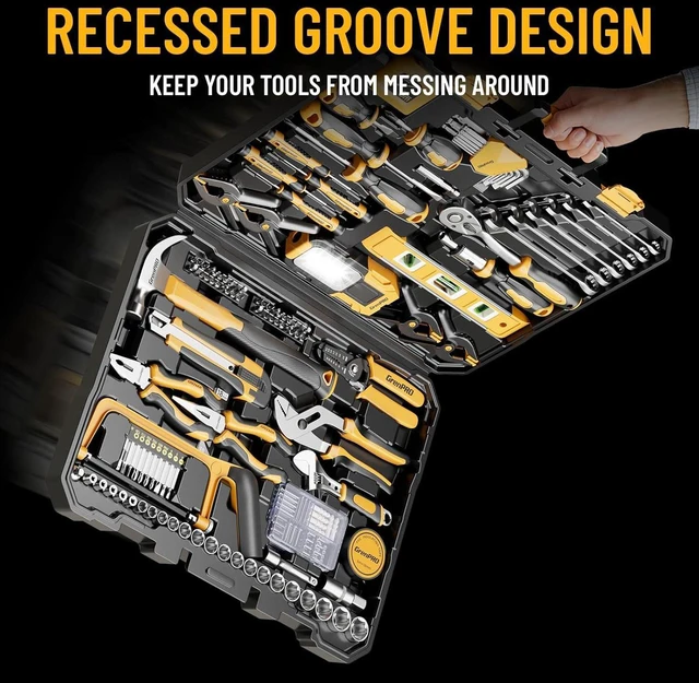 Alt view image 3 of 7 - 239PCS Tool Set Tool Box Multi Car Mechanic Tool Kit for Home Portable Tool Box, CR-V Steel, Complete Kit, Anti-Drop Slots, Household DIY, Auto Motorcycle, Home Garage for Men & Women