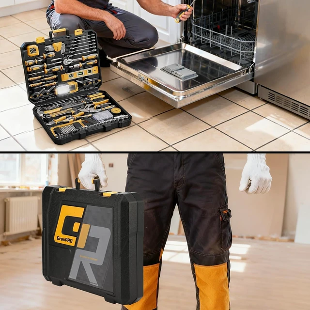 Alt view image 7 of 7 - 239PCS Tool Set Tool Box Multi Car Mechanic Tool Kit for Home Portable Tool Box, CR-V Steel, Complete Kit, Anti-Drop Slots, Household DIY, Auto Motorcycle, Home Garage for Men & Women