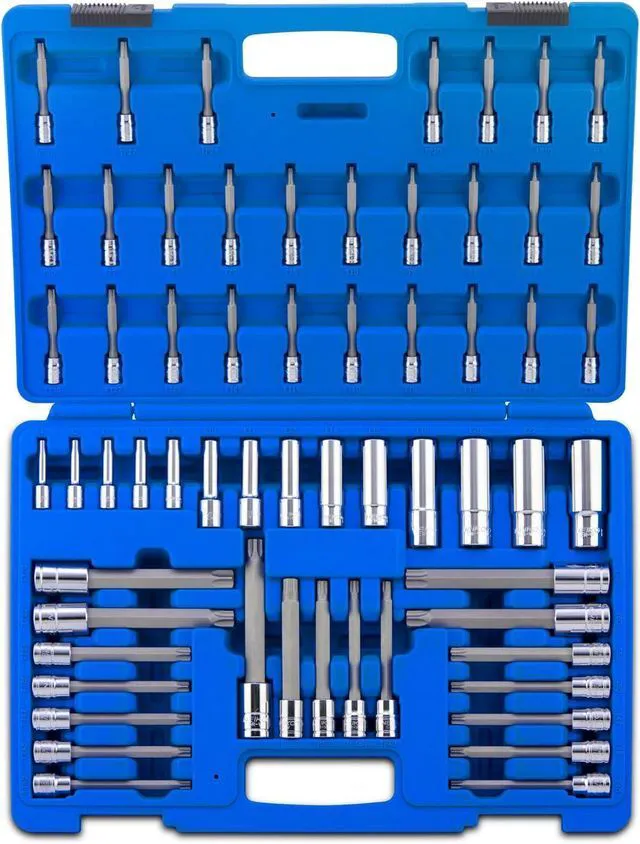 Main image of 10287A Extra Long Socket Bits and Deep Socket Set | 60 Piece | S2 Tamperproof Torx Plus Bits and Cr-V Steel E-Torx Sockets