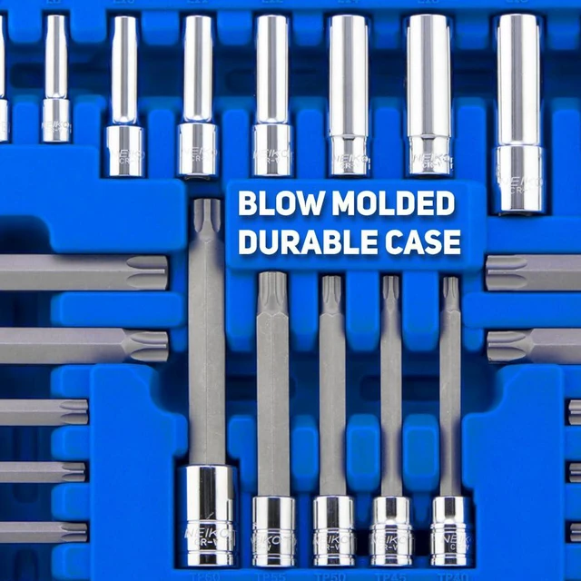 Alt view image 5 of 6 - 10287A Extra Long Socket Bits and Deep Socket Set | 60 Piece | S2 Tamperproof Torx Plus Bits and Cr-V Steel E-Torx Sockets