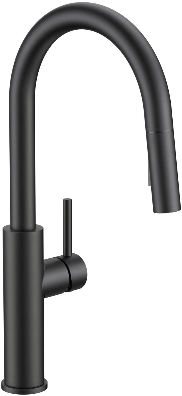 Main image of Kitchen Faucet with Pull Down Sprayer, Classic High Arc Black Lead-Free, Single Handle, Stainless Steel Sink Faucet, 1 or 3 Hole Deck Mount for RV Bar Farmhouse Laundry Outdoor