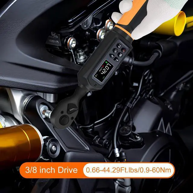 Alt view image 2 of 7 - 3/8" Drive Digital Torque Wrench 0.66-44.29 Ft.lbs/0.9-60Nm ±1% Accuracy Electric Torque Wrench, Dual Direction Ratchet, Buzzer & LED Alert