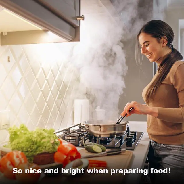Alt view image 3 of 6 - 6PCS x 12 inch Under Cabinet LED Lights 4500K, Dimmable Under Counter Lights for Kitchen, Led Under Cabinet Lighting, Plug-in Under Cabinet Lights with Memory Function, Daylight White (Pack of 2)