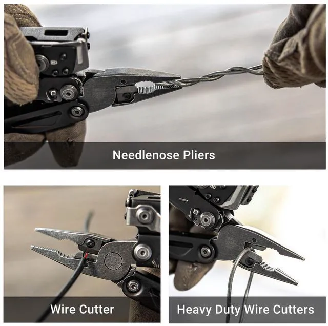Alt view image 7 of 7 - PIONEER 14-IN-1 Multi-tools Full-Size,Versatile Multi-tool Set with Scissors Needle Nose Pliers Pocket Clip Multi-tool