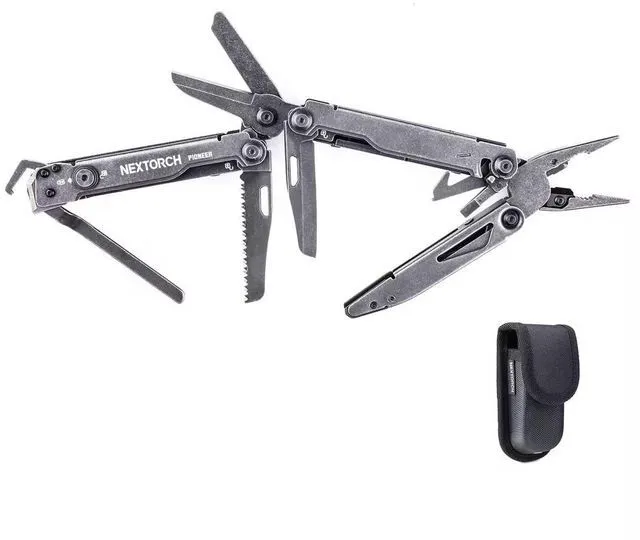 Main image of PIONEER 14-IN-1 Multi-tools Full-Size,Versatile Multi-tool Set with Scissors Needle Nose Pliers Pocket Clip Multi-tool (STONE WASHED FINISH)